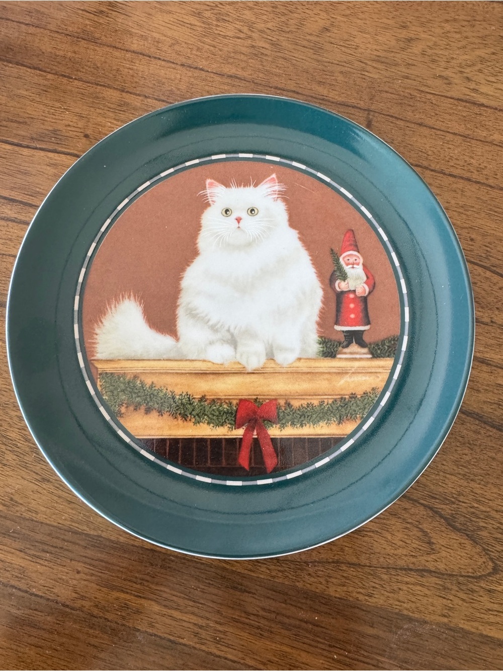 Vintage 1991 Vandor Herrero Collection Christmas Cat Plate – Made in Japan